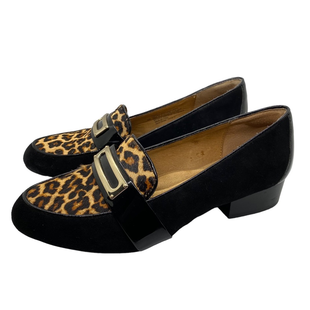 Sofft Black and Leopard Print Loafers - Picture 2 of 11
